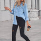 Simple Pocket Oversized Denim Shirt