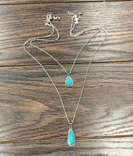 Drop Turquoise Layered Necklace