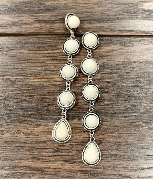 White Turquoise Earrings