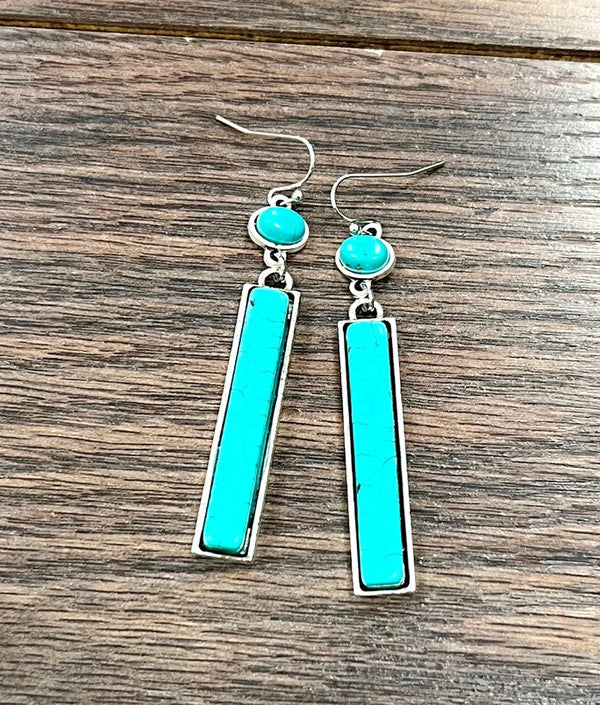 Bar Turquoise Earrings (Two Colors)