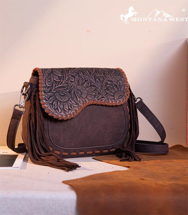 MONTANA WEST TOOLED FLAP CROSSBODY BAG (2 COLORS)