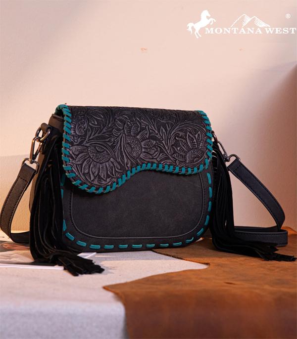 MONTANA WEST TOOLED FLAP CROSSBODY BAG (2 COLORS)