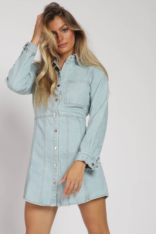 Button Down Denim Dress