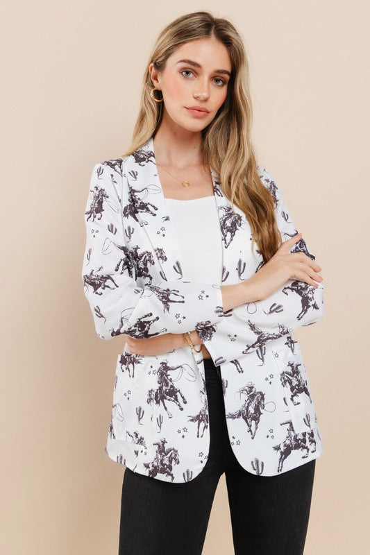 Horse Print Blazer