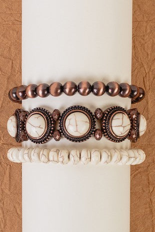 Sqaush Blossom Stacked Bracelets