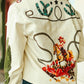 Beige Rodeo Cowgirl Cactus Oversize Crop Shirt