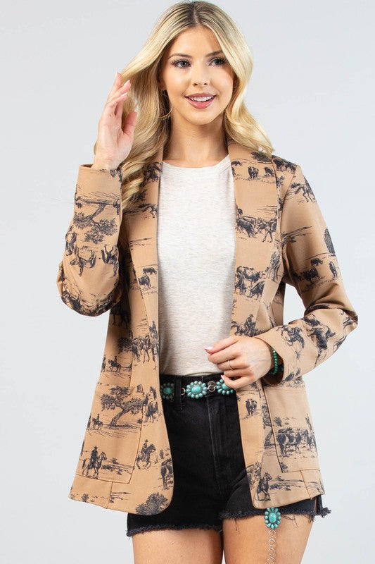 Wild West Print Blazer