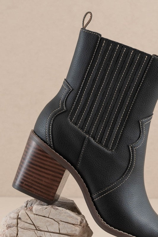 Black Western Stitch Bootie