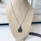 Initial Ear Tag Necklace - Turquoise Stone Pendant