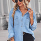 Simple Pocket Oversized Denim Shirt