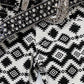 BLACK & WHITE AZTEC PRINTED BOOTCUT PANTS