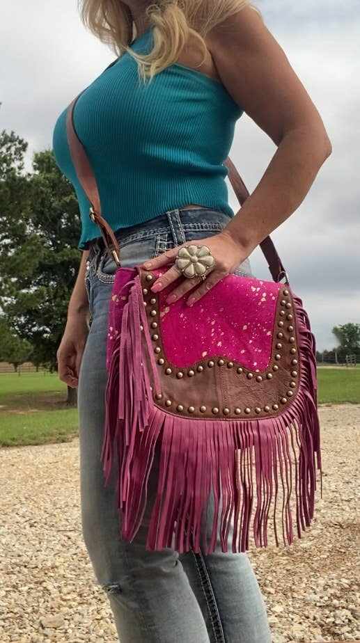 Rhinestone-embellished shoulder bag - Cerise - Ladies | H&M IN