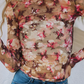 Floral Print Sheer Mesh Long Sleeve Top