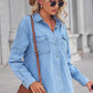 Simple Pocket Oversized Denim Shirt