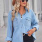 Simple Pocket Oversized Denim Shirt