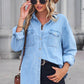 Simple Pocket Oversized Denim Shirt