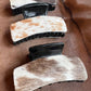 Real Cowhide Claw Hair Clip - Western Inspired Glossy Clip