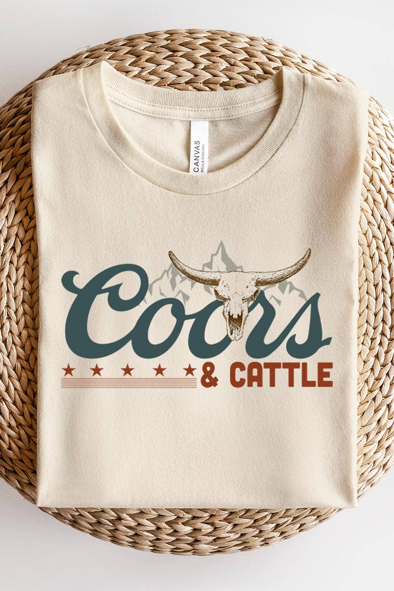 COORS & CATTLE SHORT SLEEVE: CREAM / M