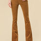 CAMEL CORD FLARES W/DISTRESSED HEM (BOOTCUT)