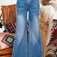 Western Pearl Boot Cut Denim Jeans