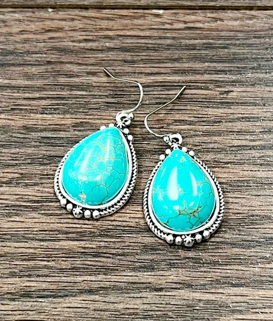 Drop Turquoise Earrings