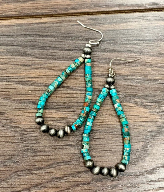 Turquoise Navajo Pearl Earrings