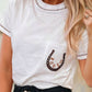 RODEO Horseshoe Embroidered Patch Pocket T Shirt