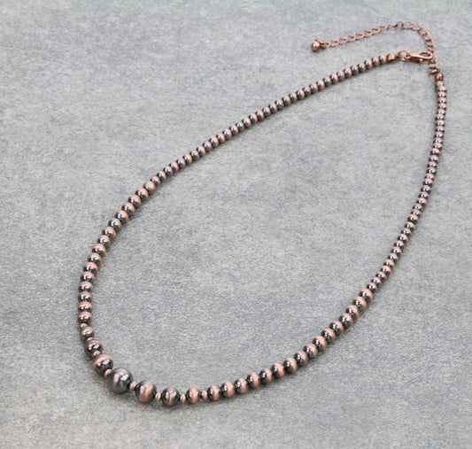 Western Navajo Style Pearl Necklace : Copper