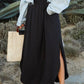 SMOCKING WAIST MAXI SKIRT WITH POCKETS (Four Colors)