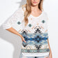 Aztec Print V-Neck