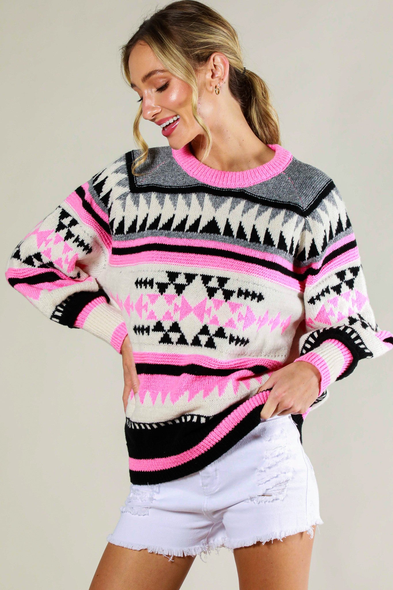 AZTEC SWEATER TOP