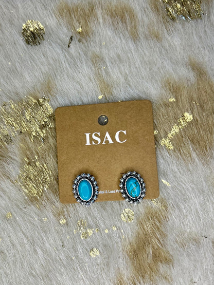 Oval Turquoise Stud Earrings