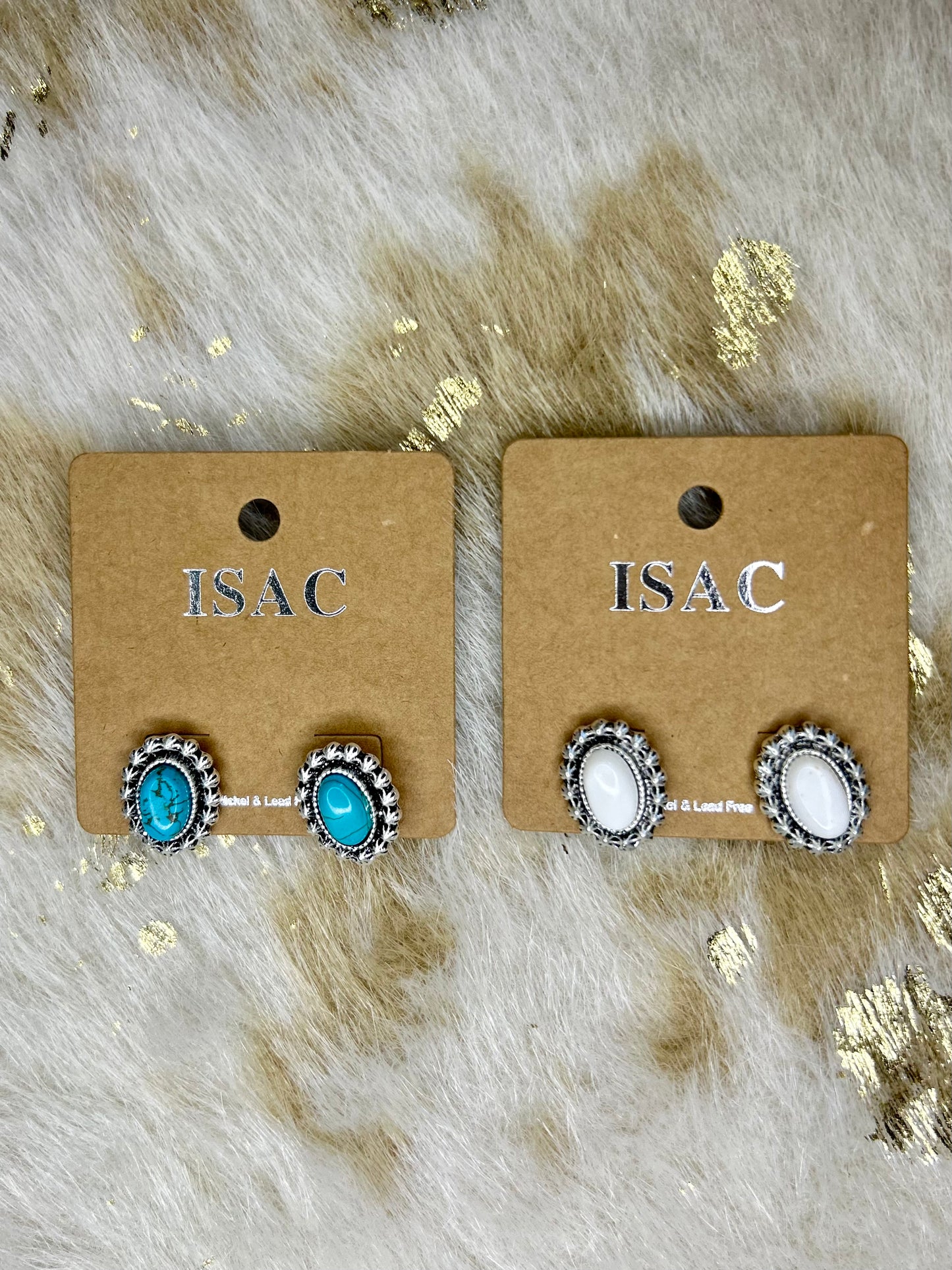 Oval Turquoise Stud Earrings