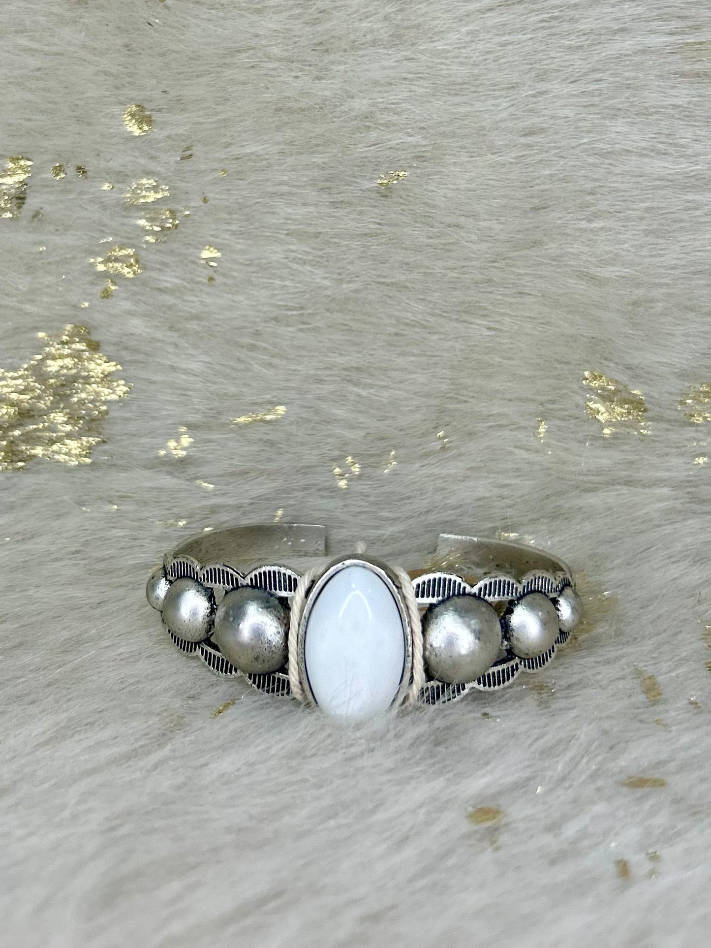 White Turquoise Cuff Bracelet