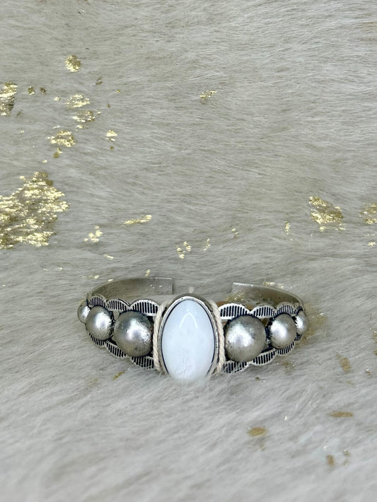 White Turquoise Cuff Bracelet