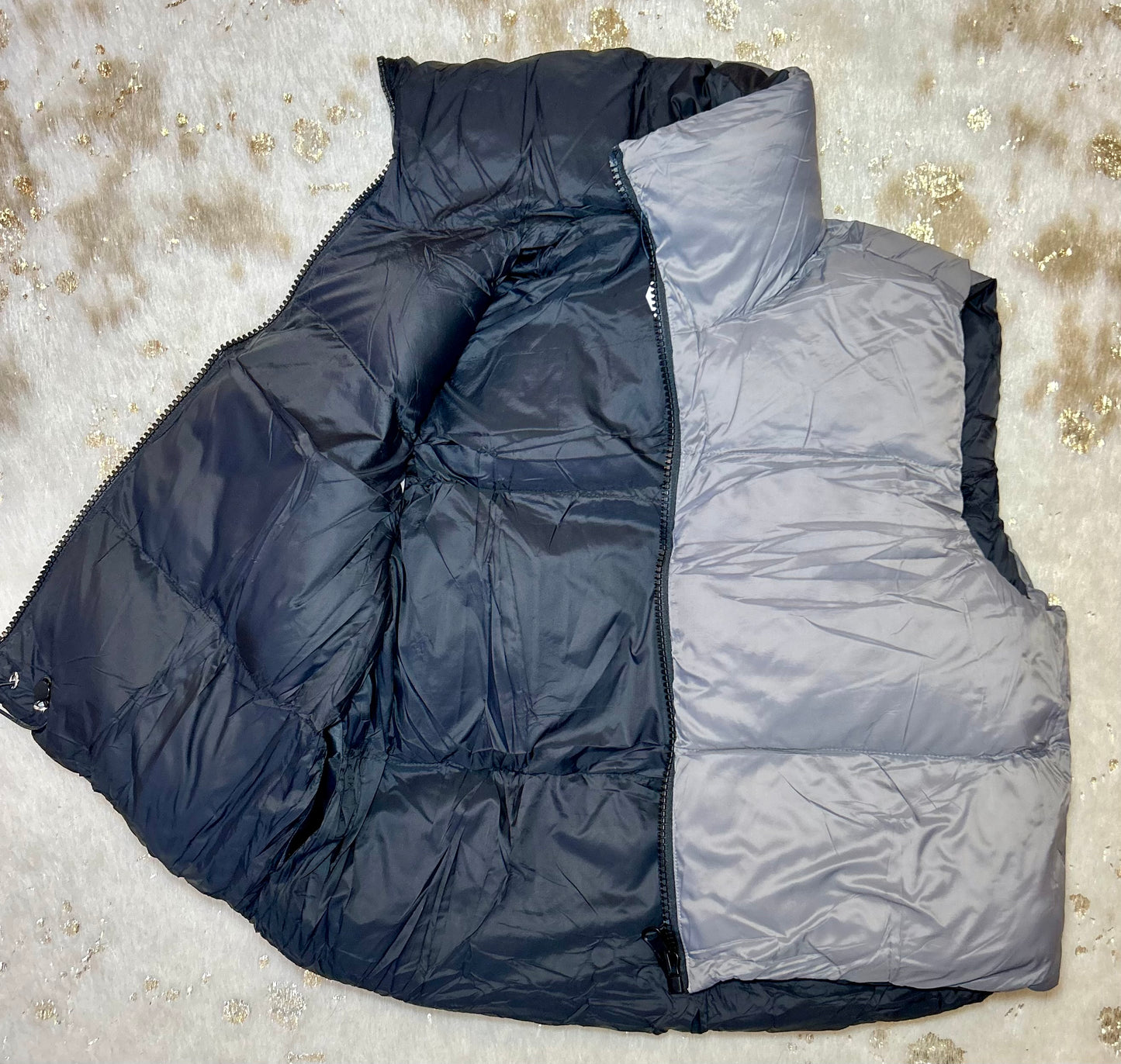 Zip Up Reversible Puffer Vest