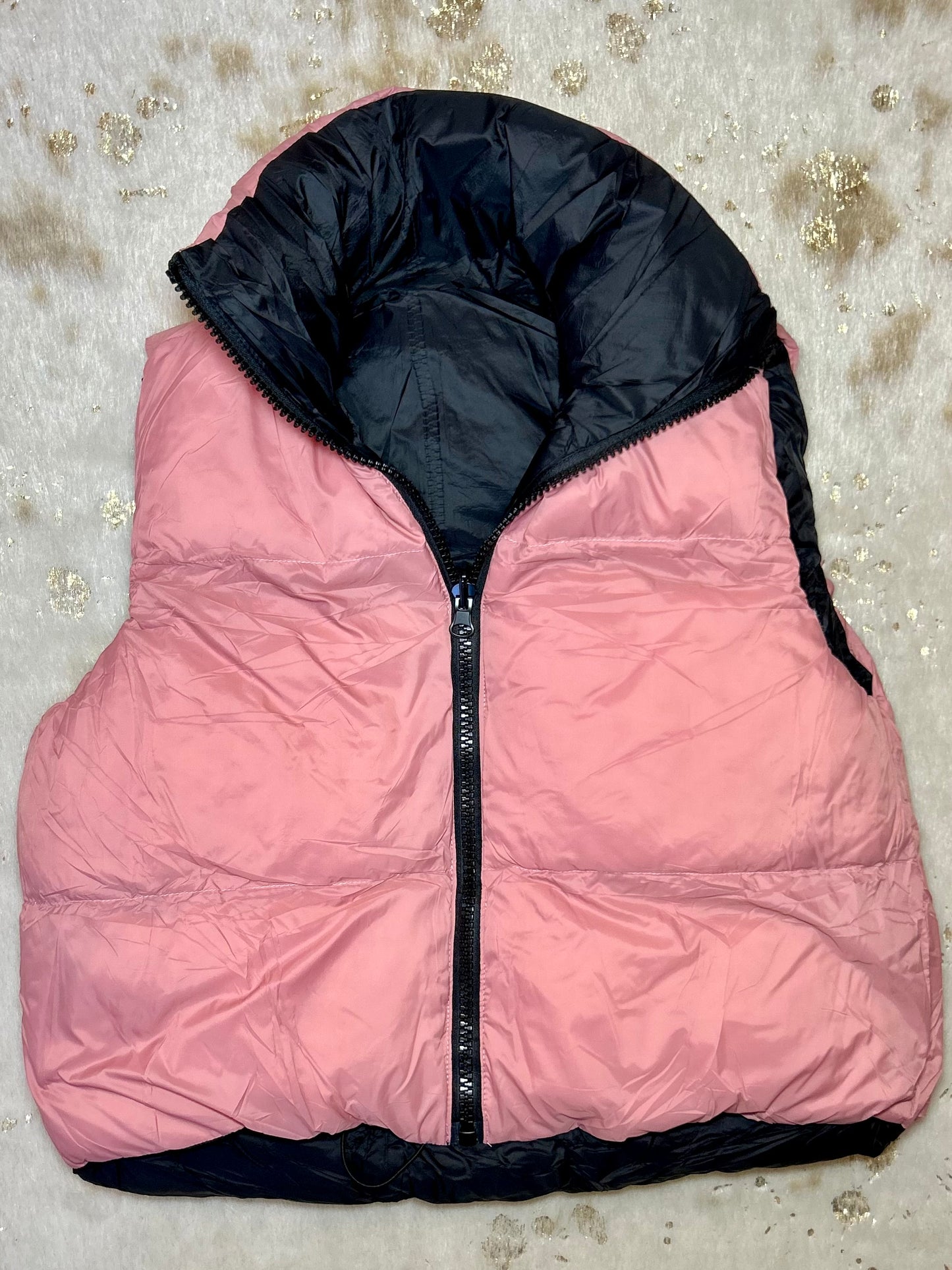 Zip Up Reversible Puffer Vest