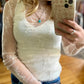 Mesh Lace Long Sleeve Stretch Top