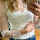 Mesh Lace Long Sleeve Stretch Top