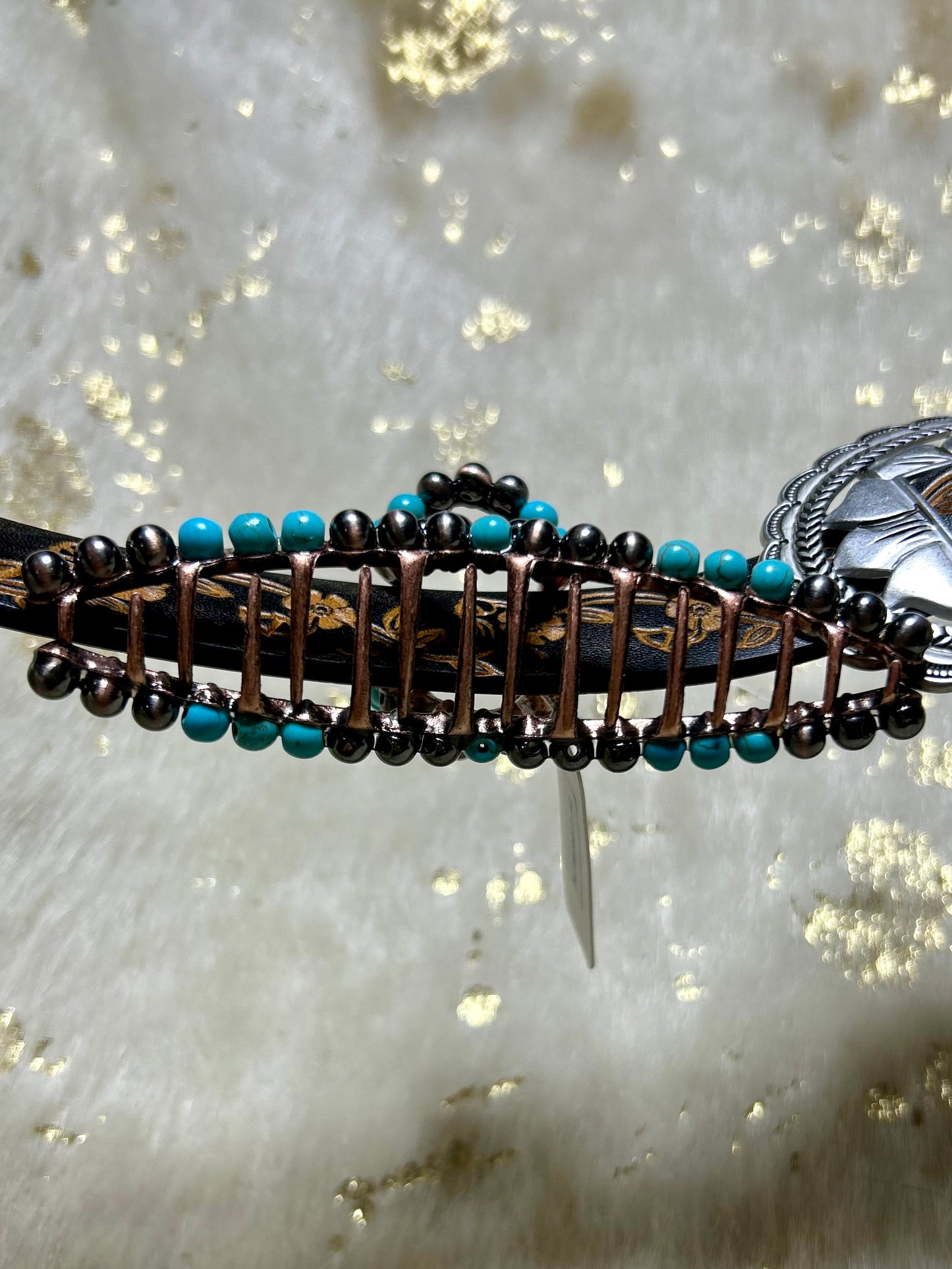 Turquoise Navajo Pearl Claw Clip