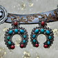 Turquoise & Red Stone Squash Earrings