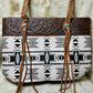 Montana West Braided Strap Aztec Tote Bag