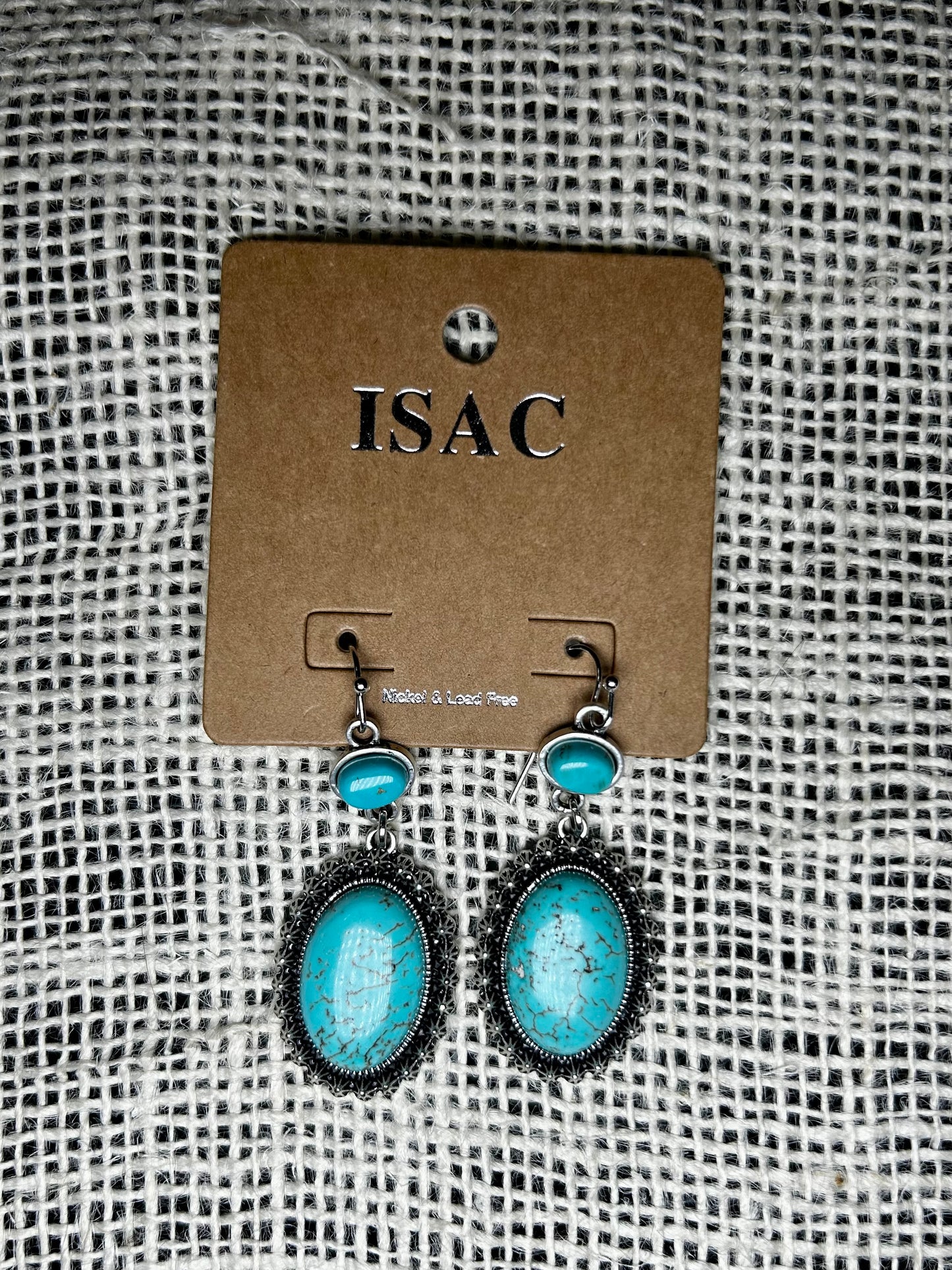 Oval Turquoise Stone Earrings