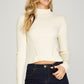 MOCK NECK RIBBED CROP SWEATER TOP