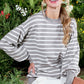 LONG SLEEVE STRIPED SWEATER TOP