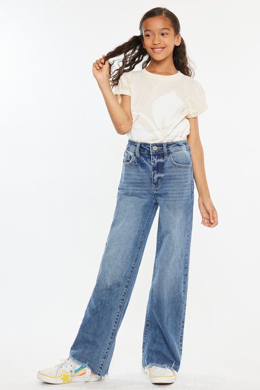 YOUTH HIGH RISE SLIM WIDE LEG JEANS