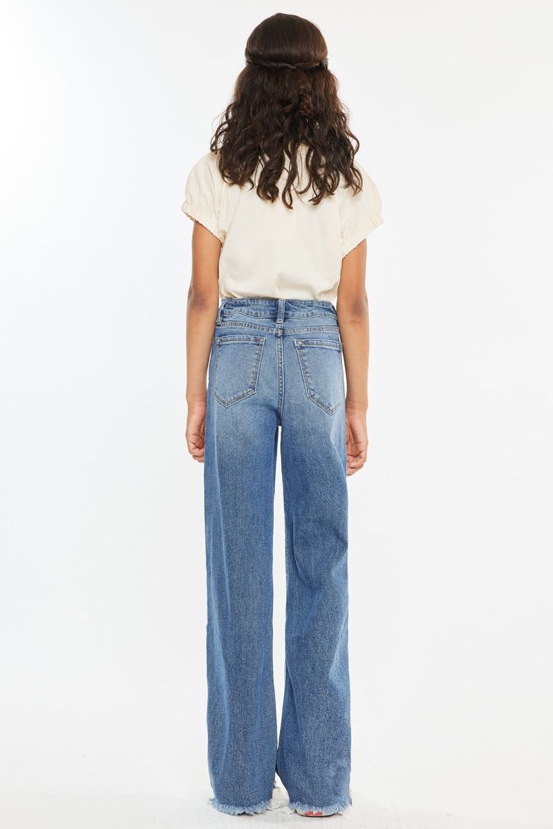 YOUTH HIGH RISE SLIM WIDE LEG JEANS