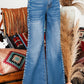 Western Pearl Boot Cut Denim Jeans