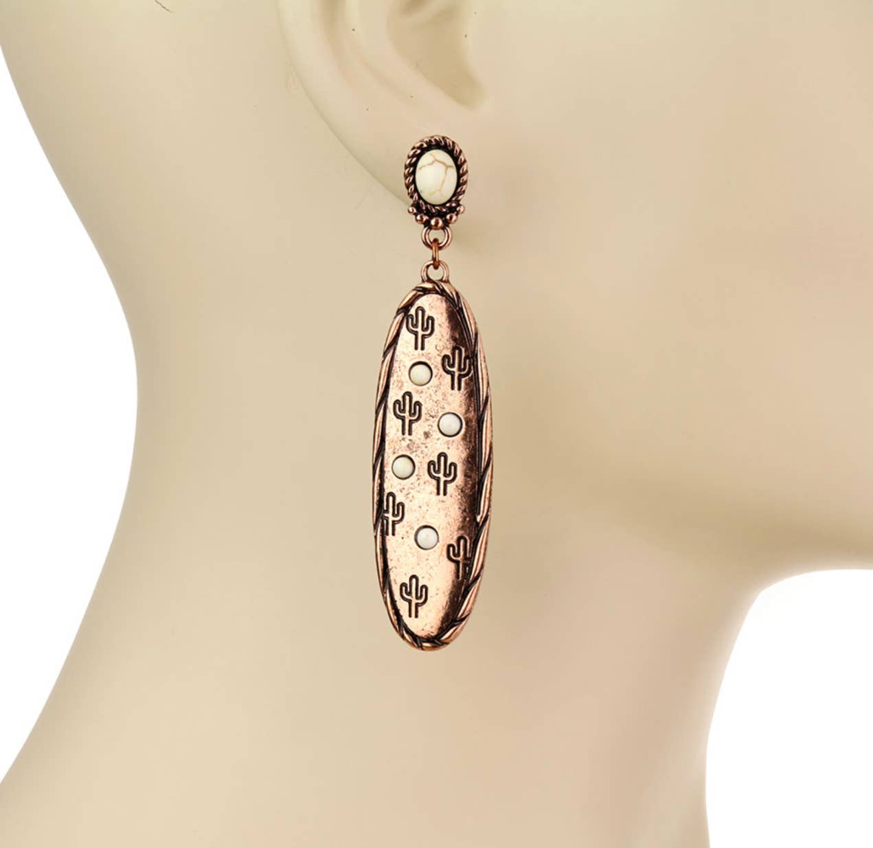 Western Stamped Stone Earrings (2 Styles)