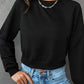 CASUAL SPORTS CREW-NECK LONG-SLEEVED CROP HOODIE